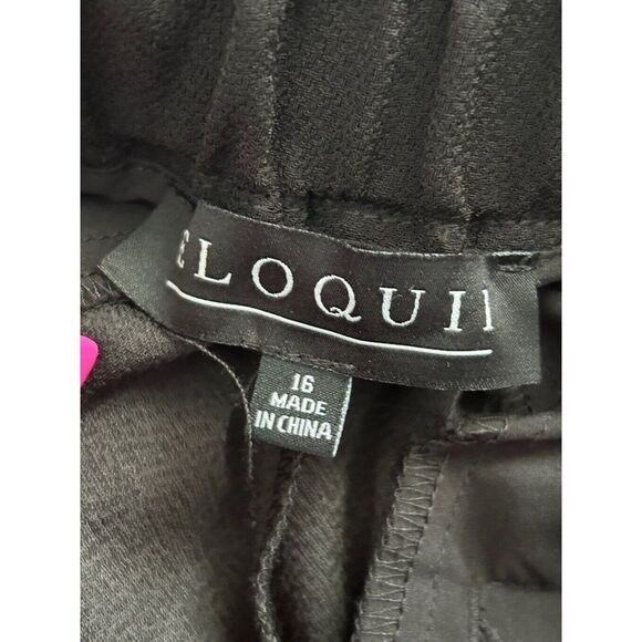 Eloquii black wide leg ankle length Pants with belted paper bag waist Sz 16 NWT - Picture 6 of 14